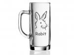 dar pro kamaráda - sklenice s přezdívkou a obrázkem králíka