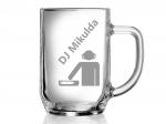 dárek pro diskjokeje - pískování sklenice s přezdívkou DJ